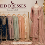 "Woman wearing elegant Eid Dresses 2026 with modern festive embroidery and stylish traditional design"
