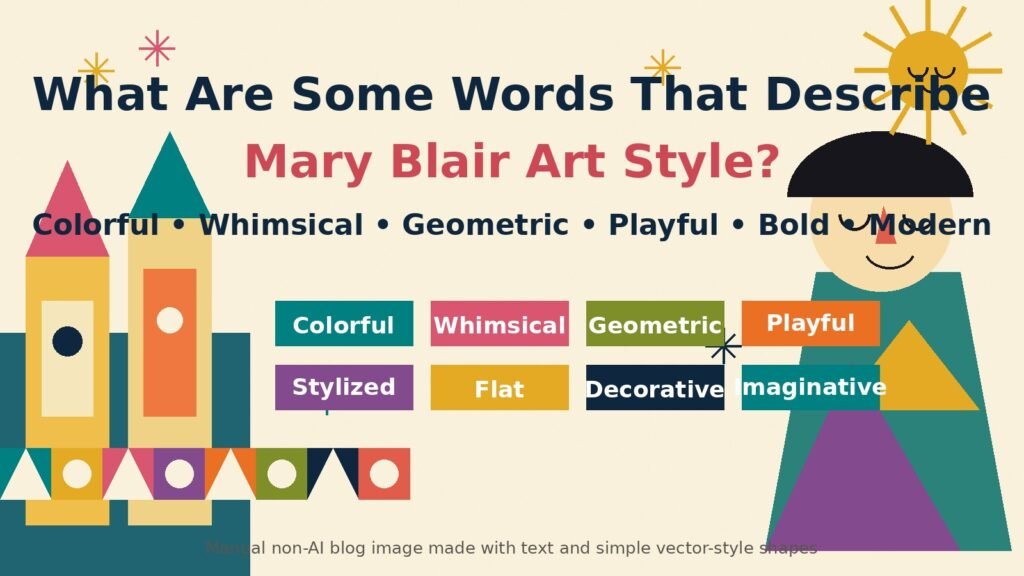 Mary Blair art style colorful guide showing bold shapes, flat colors, playful patterns, and whimsical illustration design.