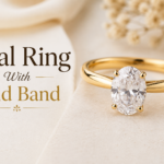 Elegant oval ring with gold band showcasing a timeless and minimalist jewelry design.
