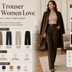Wool Trouser Pants Women Love – elegant woman wearing tailored brown wool trousers with a fitted knit top and long coat, showcasing chic workwear styling, comfortable fit, classic colors, and practical care tips for modern women's fashion.