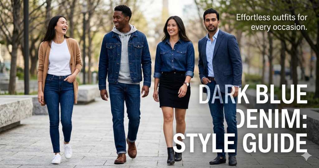 Dark Blue Denim fabric with rich deep color texture
