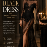 Elegant woman wearing a sheer black dress with lace detailing and transparent fabric, showcasing timeless sophistication and modern evening fashion style.