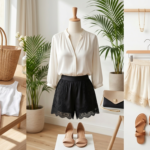 Elegant silk lace shorts outfit ideas for a summer wardrobe upgrade.