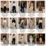 15 Stylish Smart Casual Dress Code Women Ideas for Every Occasion infographic featuring professional women's outfits including blazers, tailored trousers, midi dresses, knitwear, dark jeans, and smart casual fashion combinations for work, business meetings, dinners, and everyday wear.