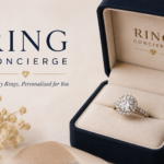 Ring Concierge luxury engagement ring in an elegant jewelry box showcasing premium diamond craftsmanship and fine jewelry collection