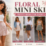 Floral mini skirt outfit ideas featuring stylish summer and seasonal looks with casual, chic, elegant, and cozy styling options.